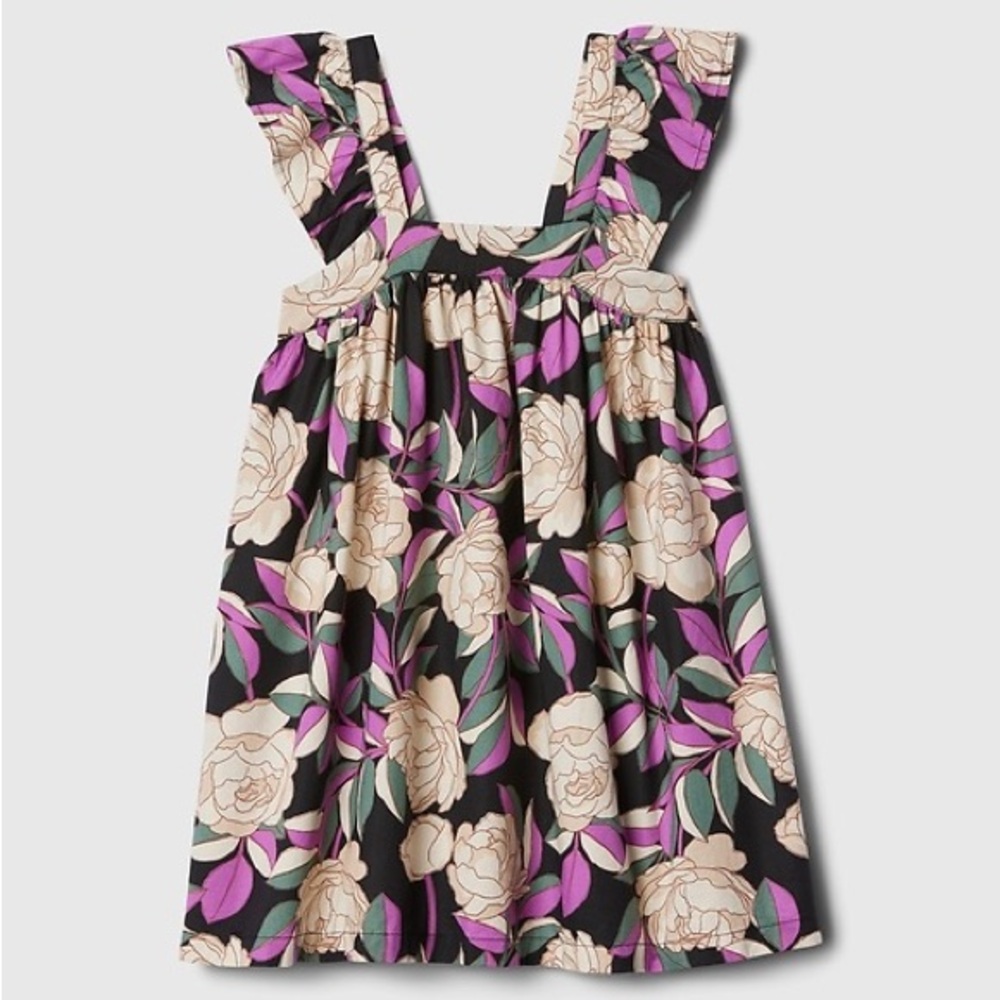 Gap Floral Sleeveless Dress with Ruffle Straps